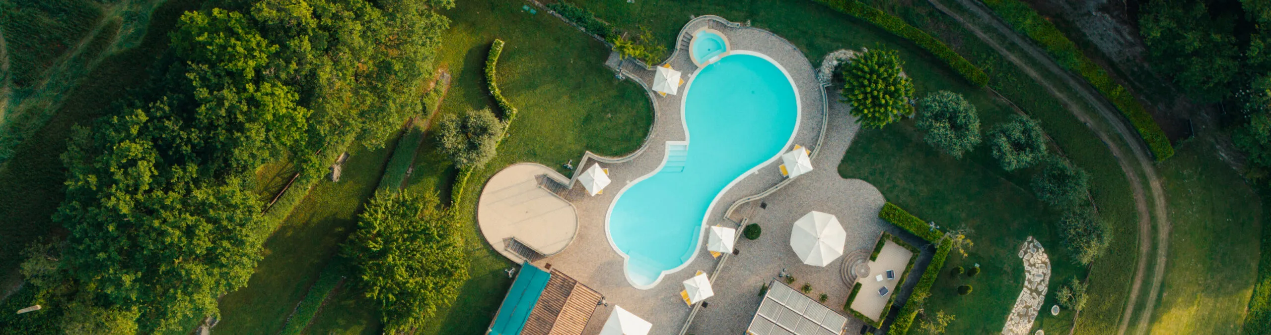 Drone view of Le Fontanelle Country House 1